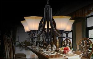 美式別墅臥室吊燈  高檔燈具廠(chǎng)家定制供應(yīng)-61013-5