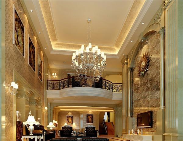 復式別墅客廳燈具設計定制案例