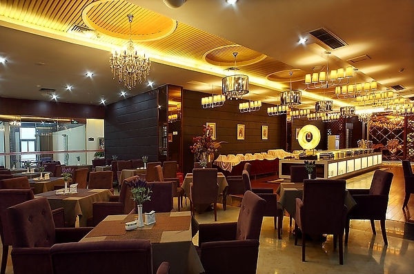 【酒店餐廳】鐵藝烤漆工藝絲質燈罩水晶掛件吊燈