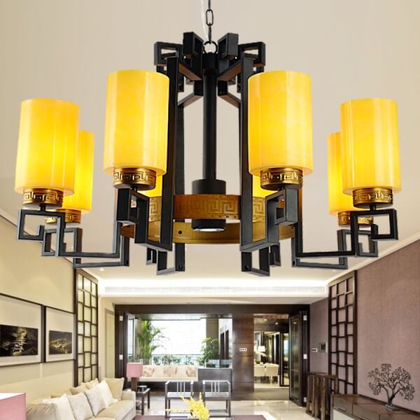 仿云石中式吊燈價(jià)格 手工烤漆中式玄關(guān)吊燈多少錢？