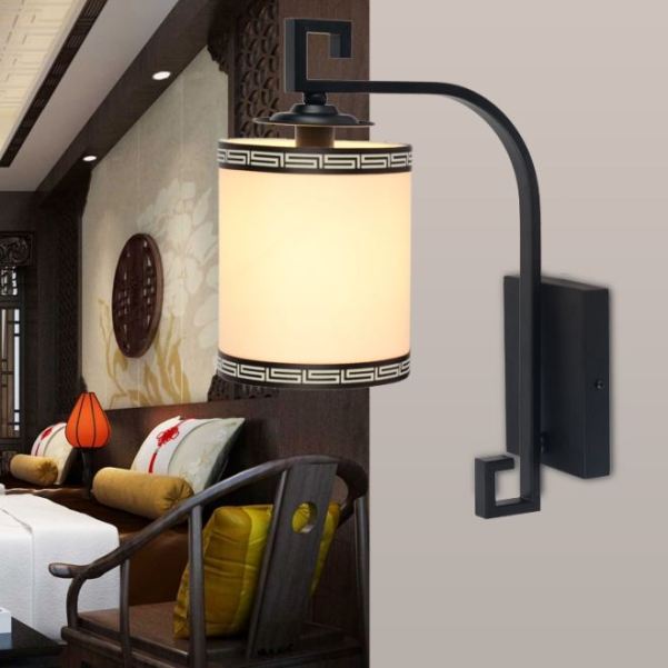 新中式手工布藝燈罩別墅壁燈 源頭燈具廠家發貨