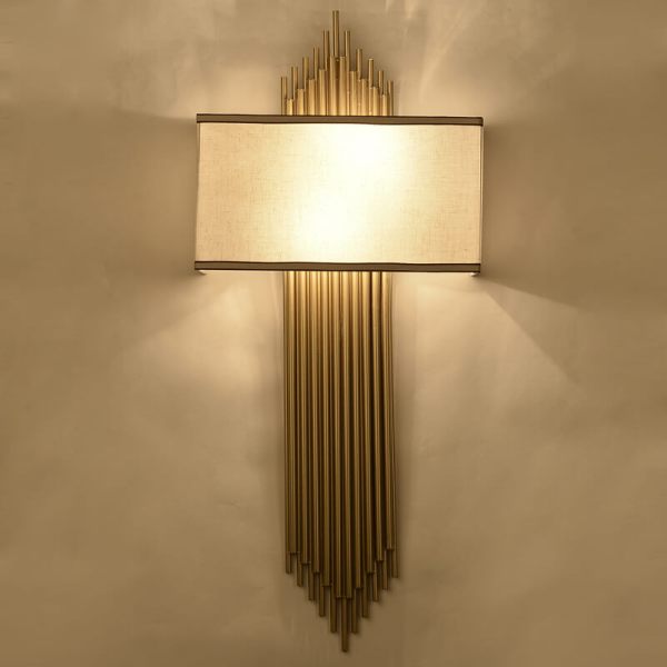 現代中式土豪金壁燈 別墅臥室燈飾廠家定制