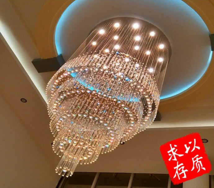 別墅吊線水晶燈創意個性別墅燈飾定制