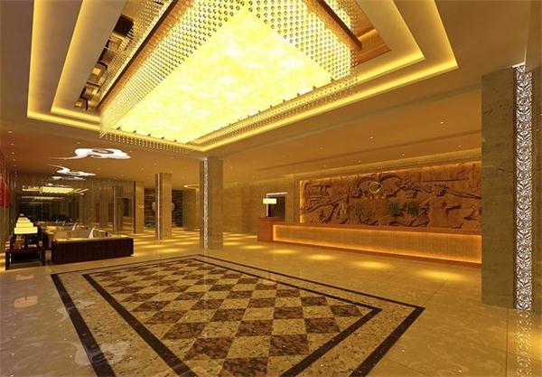 酒店大堂水晶燈工程案例效果圖 廠家照明設計定制價格