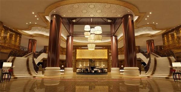 高檔酒店大堂吊燈效果圖 工程燈具廠家定制設計安裝