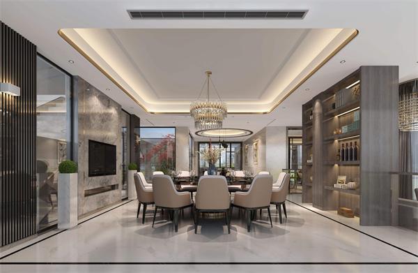 高檔別墅客廳后現代輕奢水晶吊燈安裝效果圖 廠家直供