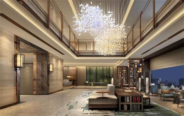 酒店大堂燈具工程定制效果圖 一站式藝術燈具廠家直供