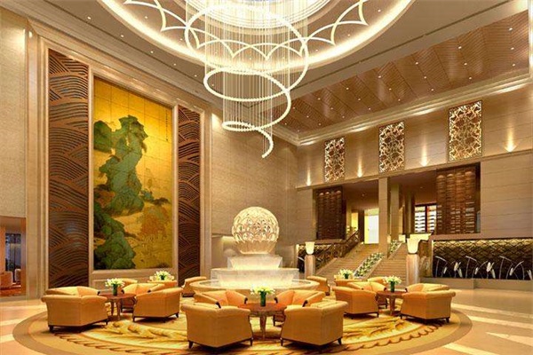 星級酒店大堂燈具設計效果圖案例   水晶燈廠家一站式直供調試